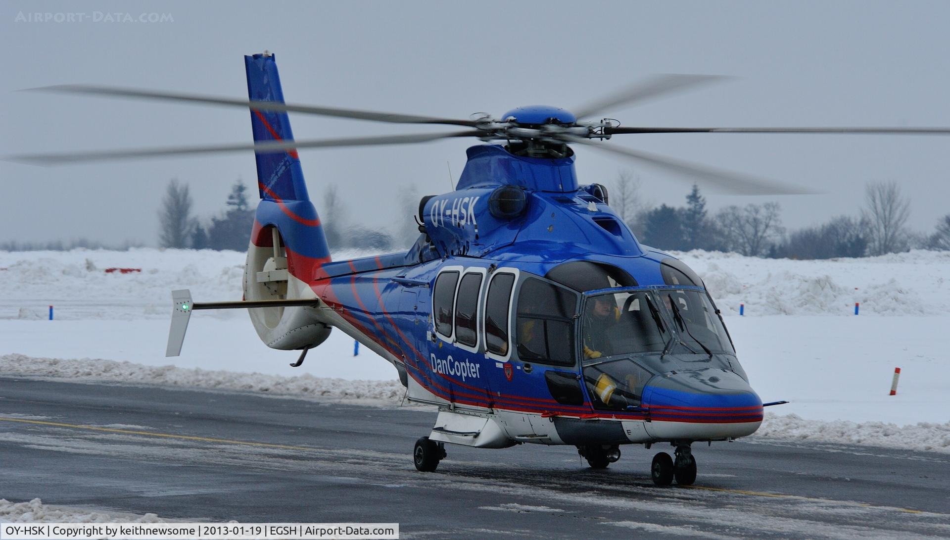 OY-HSK, 2003 Eurocopter EC-155B C/N 6660, Taxying in wintery conditions.