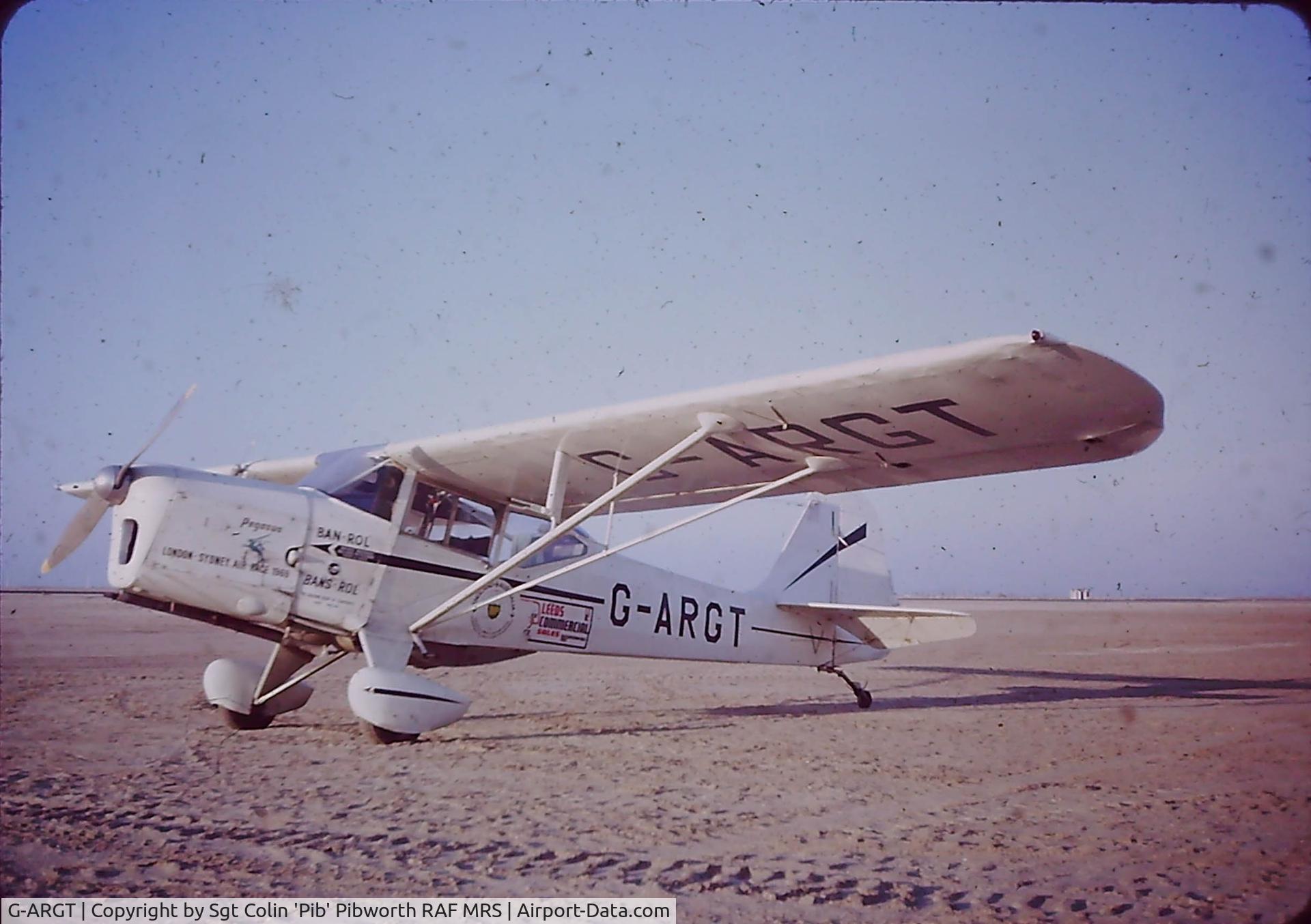 G-ARGT, 1946 Auster J-1N Alpha C/N 2199, Taken in the Middle East, almost certainly at a RAF airfield