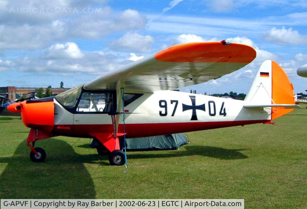 G-APVF, 1959 Putzer Elster B C/N 006, Putzer Elster B [006] Cranfield~G 23/06/2002
