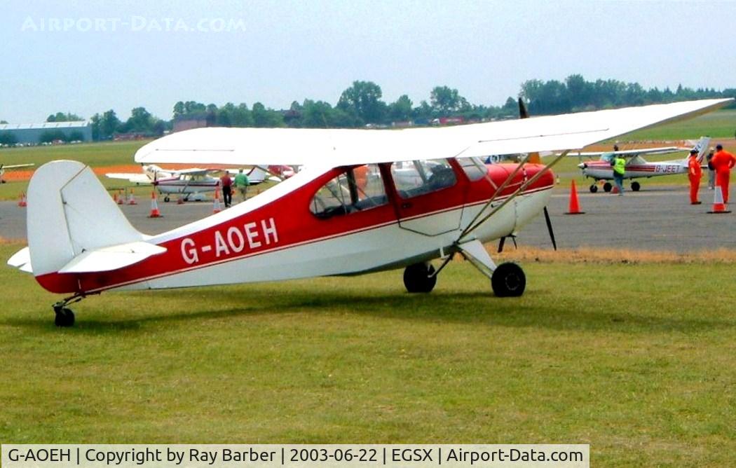 G-AOEH, 1946 Aeronca 7AC Champion C/N 7AC-2144, Aeronca 7AC Champion [7AC-2144] North Weald~G 22/06/2003
