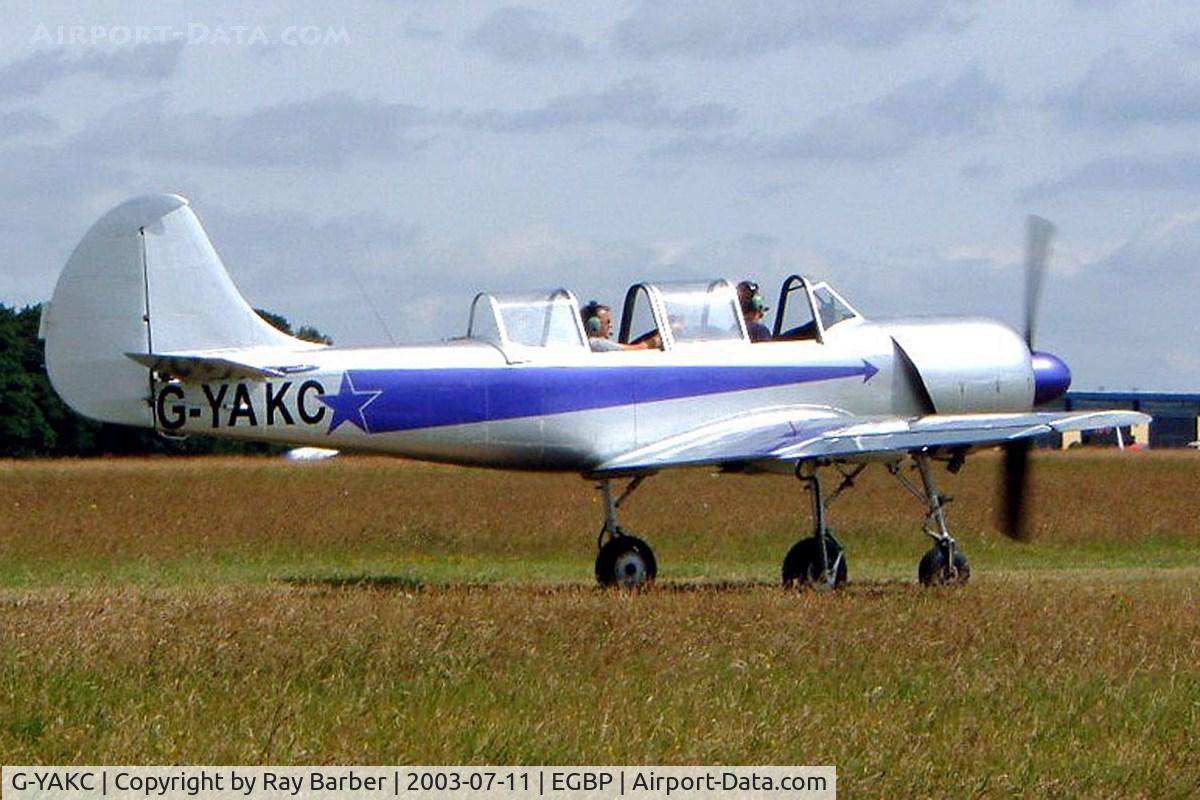 G-YAKC, 1986 Yakovlev Yak-52 C/N 867212, Yakovlev Yak-52 [867212] Kemble~G 11/07/2003