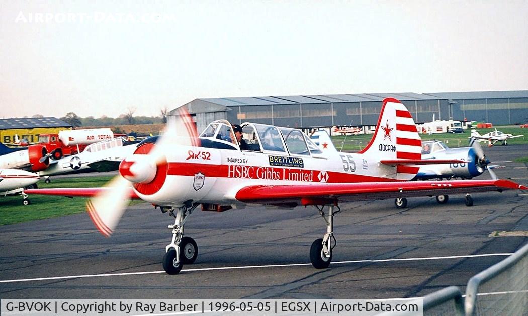 G-BVOK, 1991 Yakovlev (Aerostar) Yak-52 C/N 9111505, Yakovlev Yak-52 [9111505] North Weald~G 05/05/1996