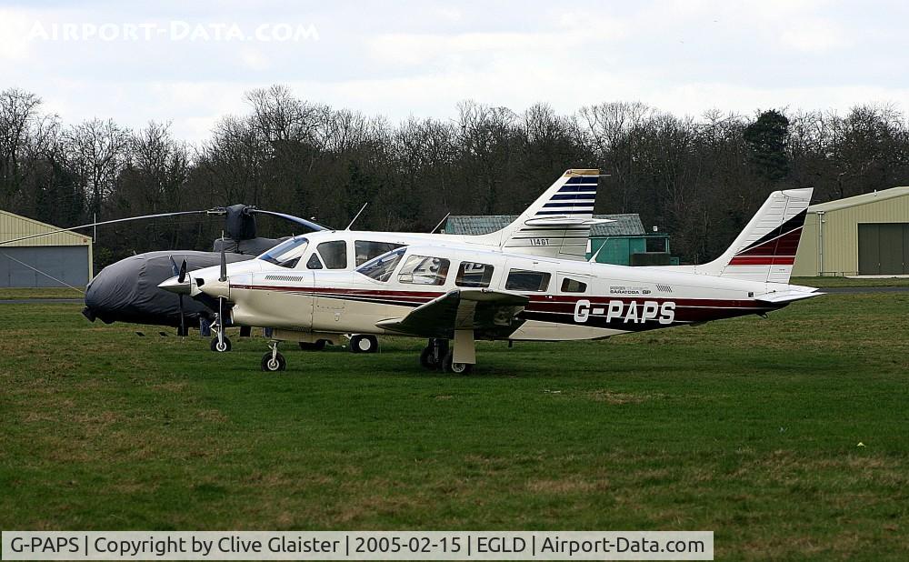 G-PAPS, 1984 Piper PA-32R-301T Turbo Saratoga C/N 32R-8529005, Ex: N4385D > F-GELX > G-PAPS > N88NA - Originally owned to, Pump & Plant Services Ltd in July 1997 and currently with and trading as, Nicol Aviation since October 2004. To N88NA September 2005.