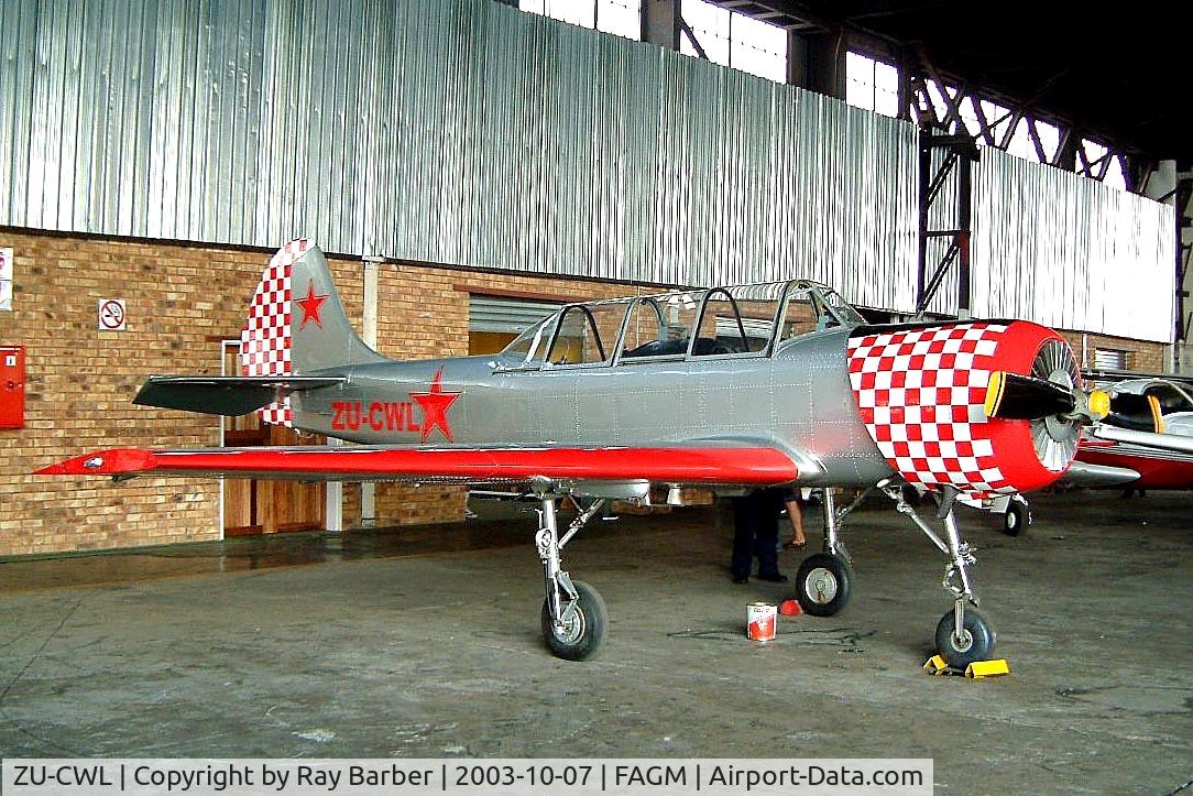 ZU-CWL, 1982 Yakovlev Yak-52 C/N 822107, Yakovlev Yak-52 [8221073] Rand~ZS 07/10/2003