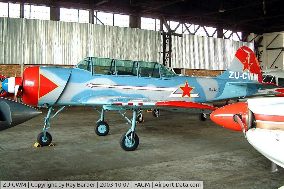 ZU-CWM, Yakovlev Yak-52 C/N 833514, Yakovlev Yak-52 [833514] Rand~ZS 07/10/2003