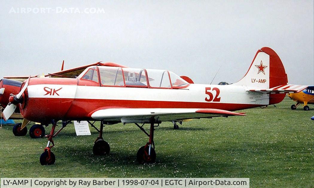 LY-AMP, 1980 Bacau Yak-52 C/N 800708, Yakovlev Yak-52 [800708] Cranfield~G 04/07/1998