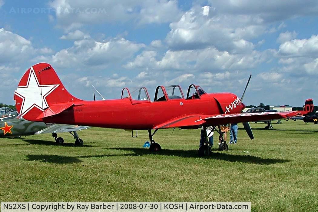 N52XS, Yakovlev (Aerostar) Yak-52W C/N 9912203, Yakovlev Yak-52W [9912203] Oshkosh-Wittman Regional Airport~N 30/07/2008