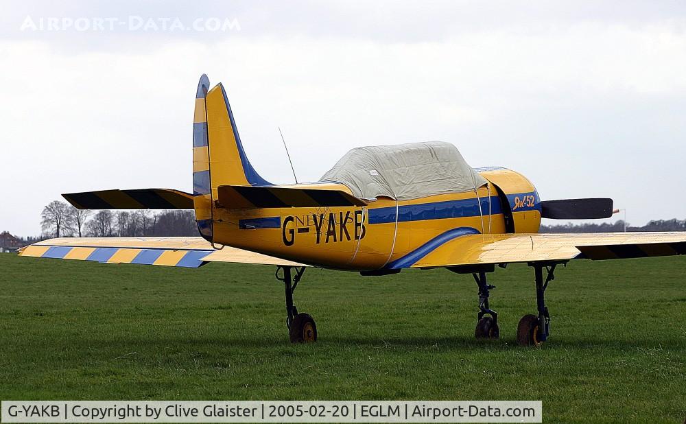 G-YAKB, 1992 Yakovlev (Aerostar) Yak-52 C/N 9211517, Ex: DOSAAF > LY-AOB > RA-44491 > G-YAKB - Originally owned to, Kemble Air Services Ltd in November 2002 and currently in private hands since October 2011.