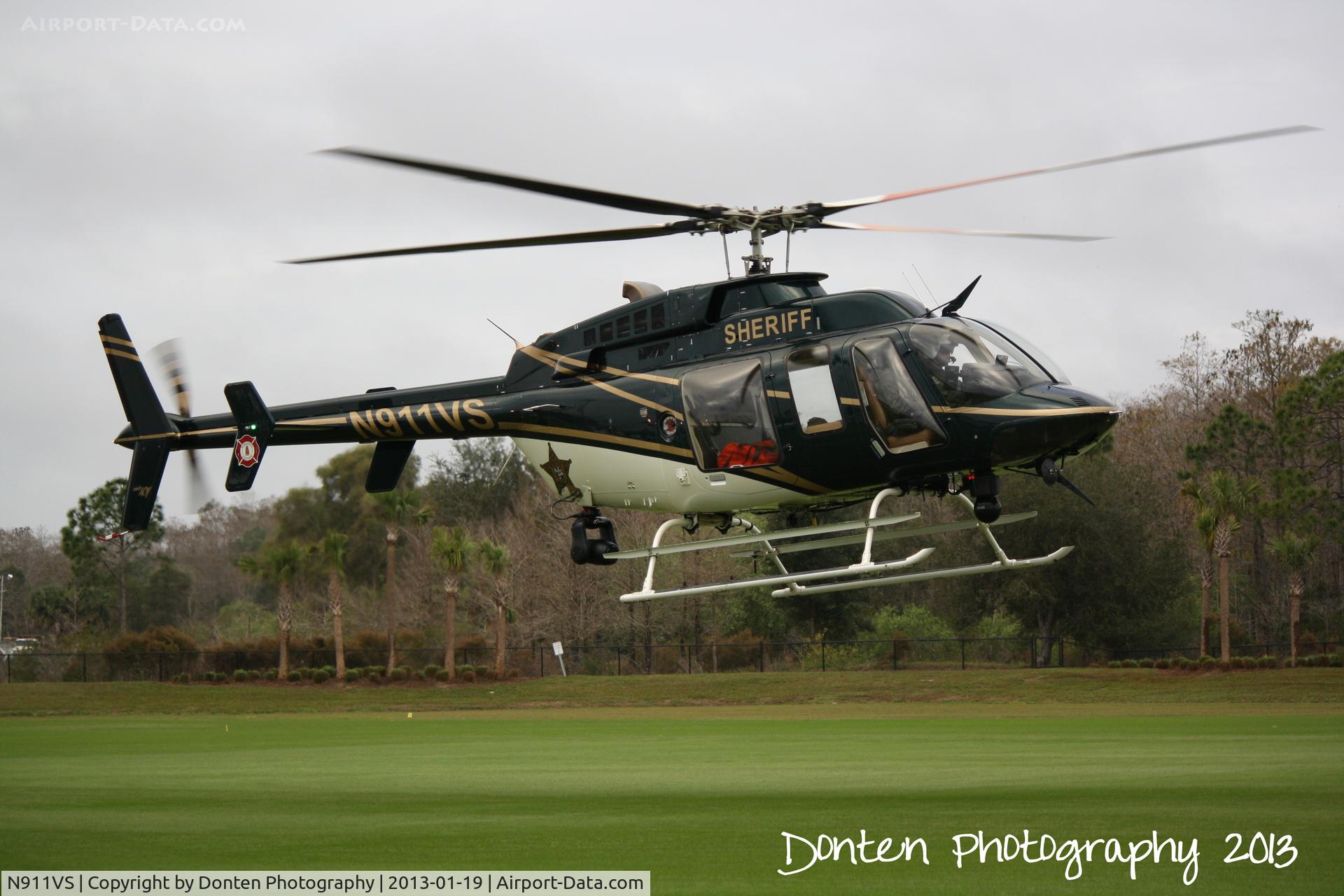 N911VS, 2005 Bell 407 C/N 53650, Sarasota County Sheriff's Office Aviation Unit (N911VS) arrives at JetBlue Park for the American Heroes Air Show