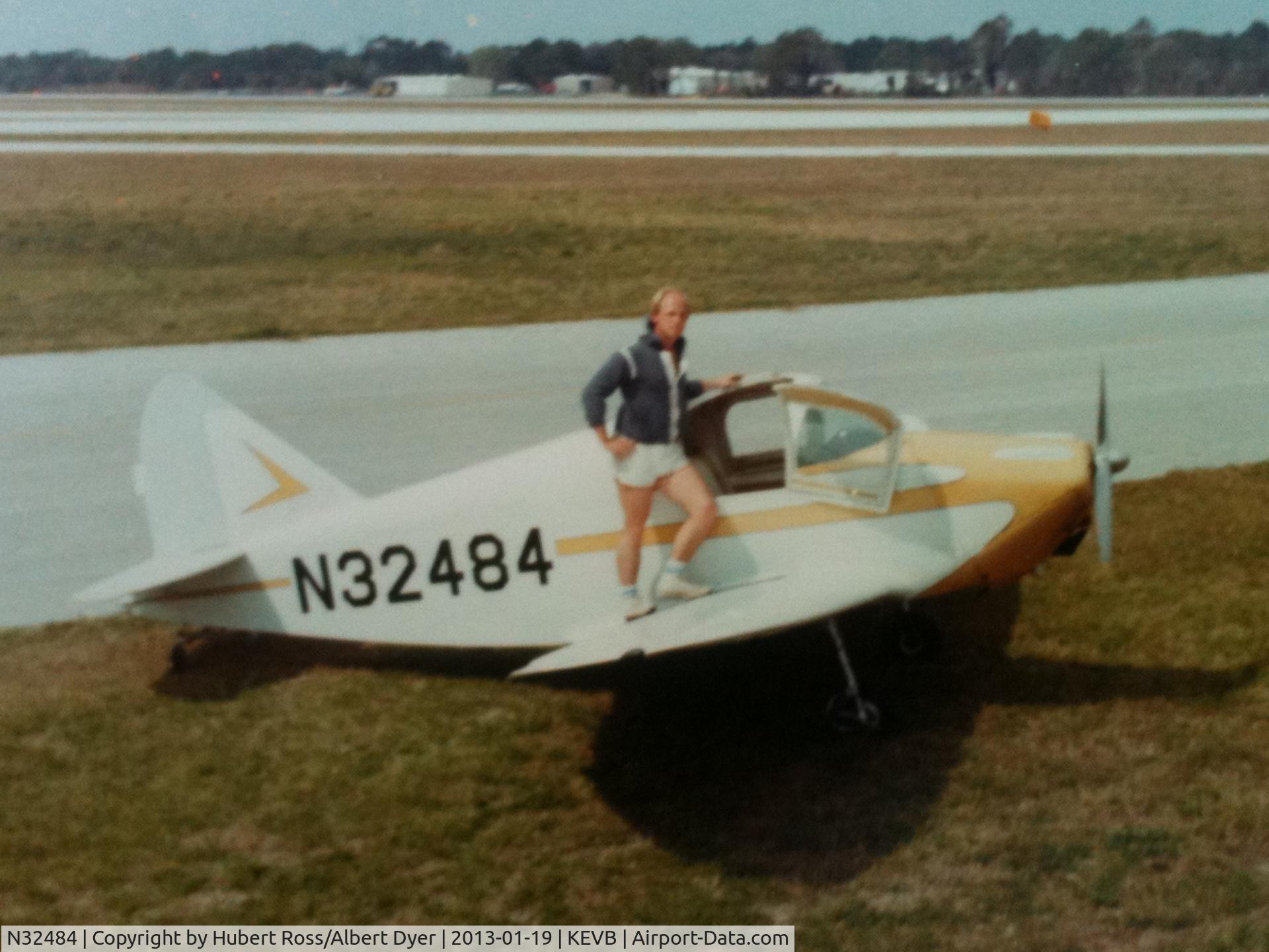 N32484, 1941 Culver LCA C/N 216, I flew N32484 in the mid-1970's with its owner(Hubert Ross) who I was told bought the airplane after the war when NEVB was turned over to the city. This photo is of me, Albert Dyer, after one of those flights.