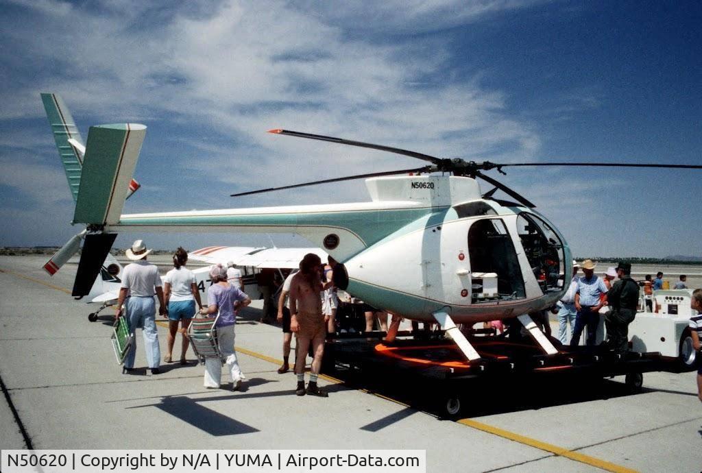 N50620, Hughes OH-6 Cayuse C/N N50620, N50620 in 1986. Yuma Az US boarder patrol