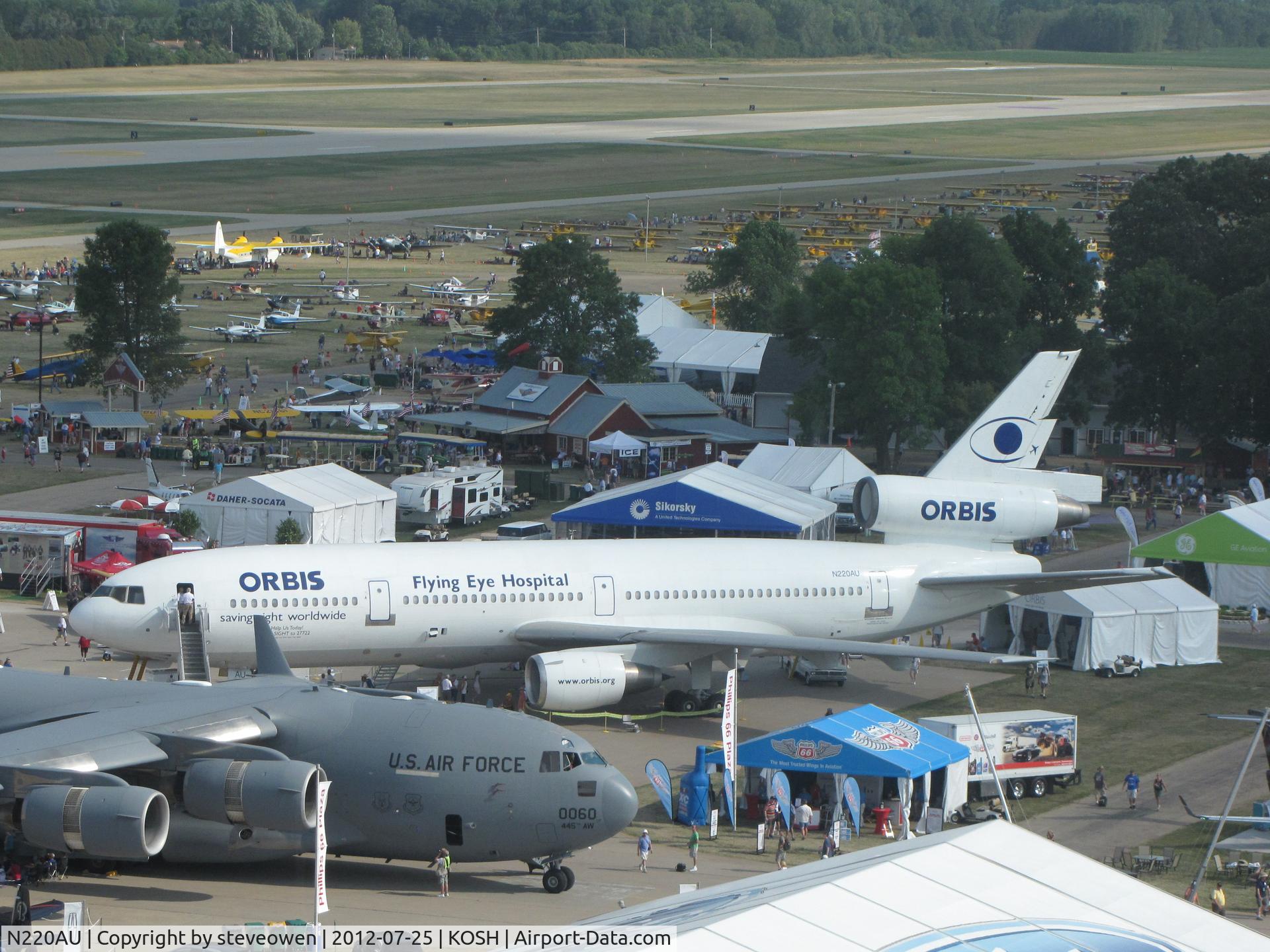N220AU, 1971 Douglas DC-10-10 C/N 46501, Orbis Eye hospital  Taken from the tower cab Oshkosh