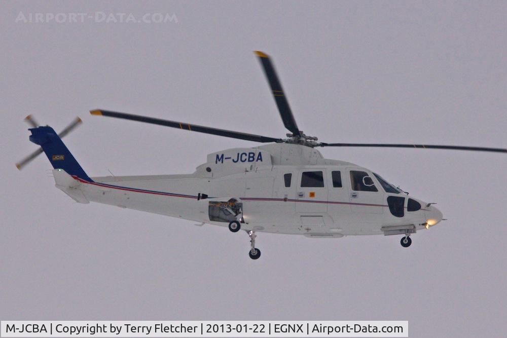 M-JCBA, 2011 Sikorsky S-76C C/N 760807, JCB Excavator's Sikorsky S-76C, c/n: 760807 landing at dusk at East Midlands Airport