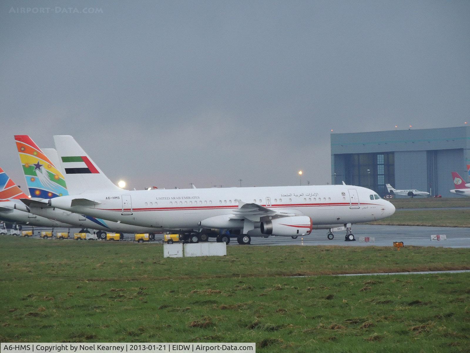 A6-HMS, 2008 Airbus A320-232X C/N 3379, Seen parked in the long-term storage area at Dublin Airport.