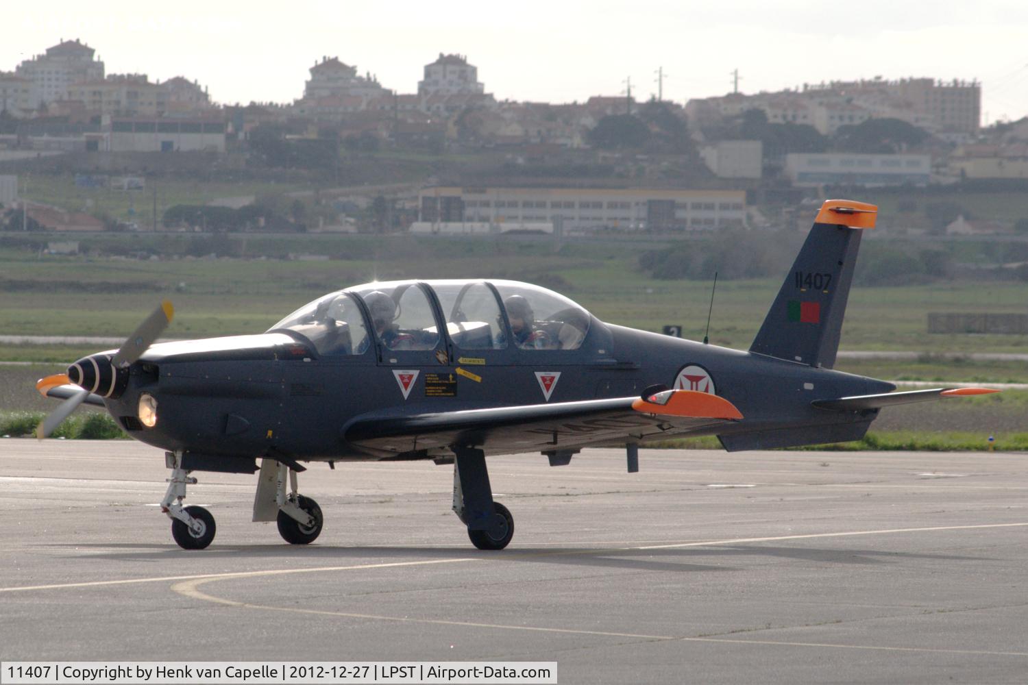 11407, Socata TB-30 Epsilon C/N 164, An Epsilon trainer of the Portuguese Air Force taxying at Sintra air force base.