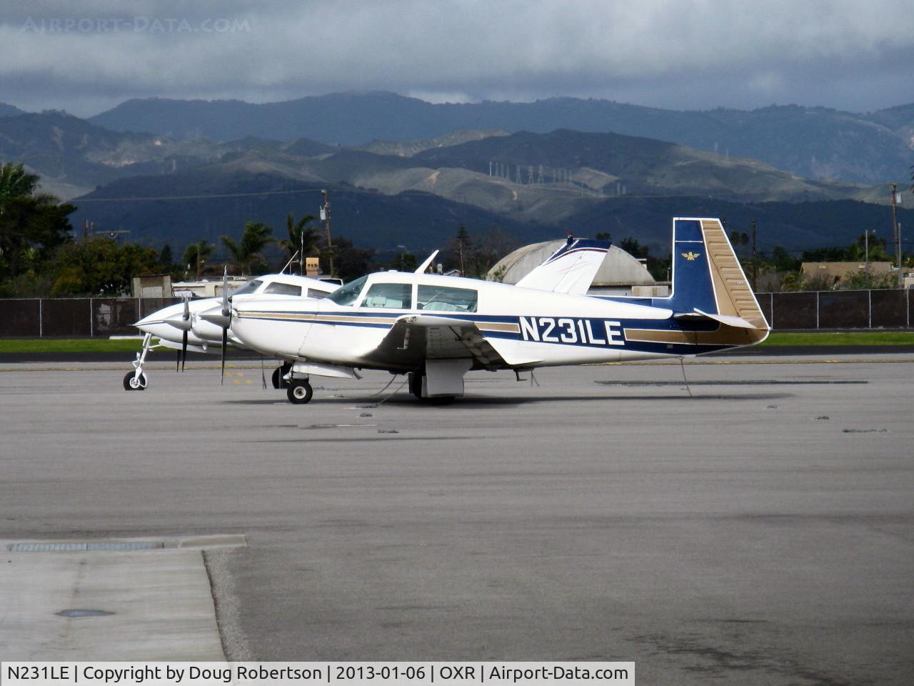 N231LE, 1979 Mooney M20K C/N 25-0205, 1979 Mooney M20K 231, turbocharged Continental TSIO-360-GB, Rajay fixed wastegate, 210 Hp, 75 gallons fuel. Mooney's 1st 6 cylinder engine. 231 mph cruise, curved wingtips.