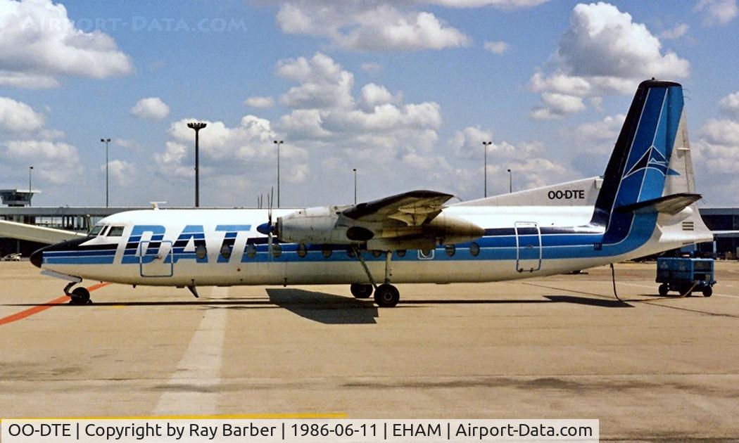 OO-DTE, 1967 Fairchild Hiller FH-227B C/N 534, Fairchild Hiller FH-227B [534] (DAT-Delta Air Transport) Schiphol~PH 11/06/1986.