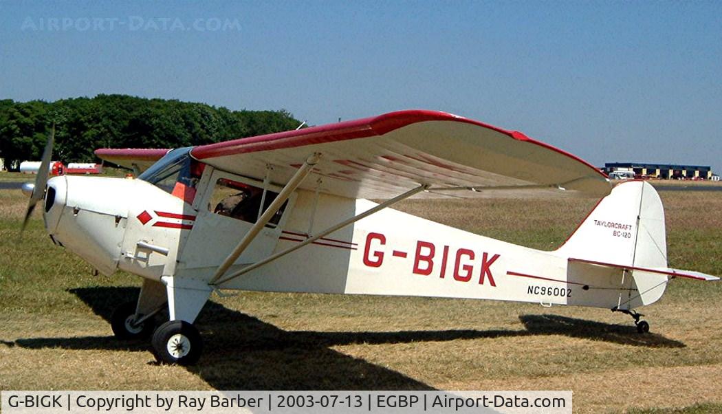 G-BIGK, 1946 Taylorcraft BC-12D Twosome C/N 8302, Taylorcraft BC-12D [8302] Kemble~G 13/07/2003. Also wears former USA marks of NC96002.