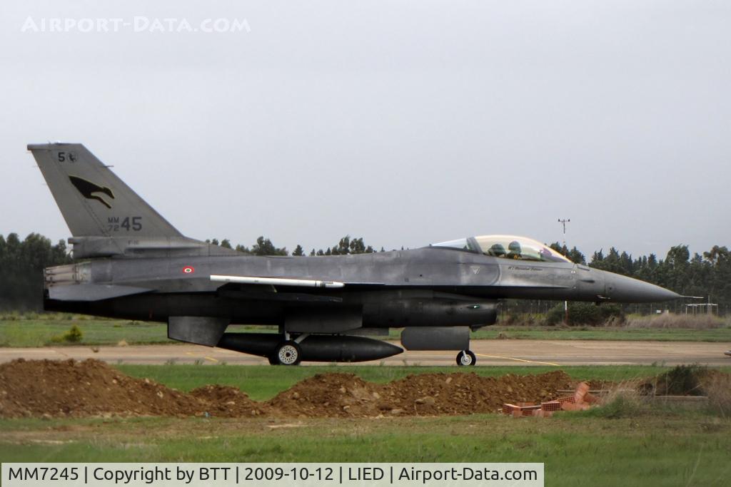 MM7245, General Dynamics F-16A Fighting Falcon C/N 61-614, Note the new rudder