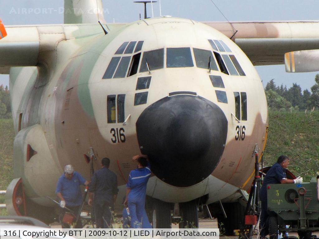316, 1964 Lockheed C-130E Karnaf Hercules C/N 382-3940, prepare to return to Israel after a long week at Decimomannu with F15I and F16I