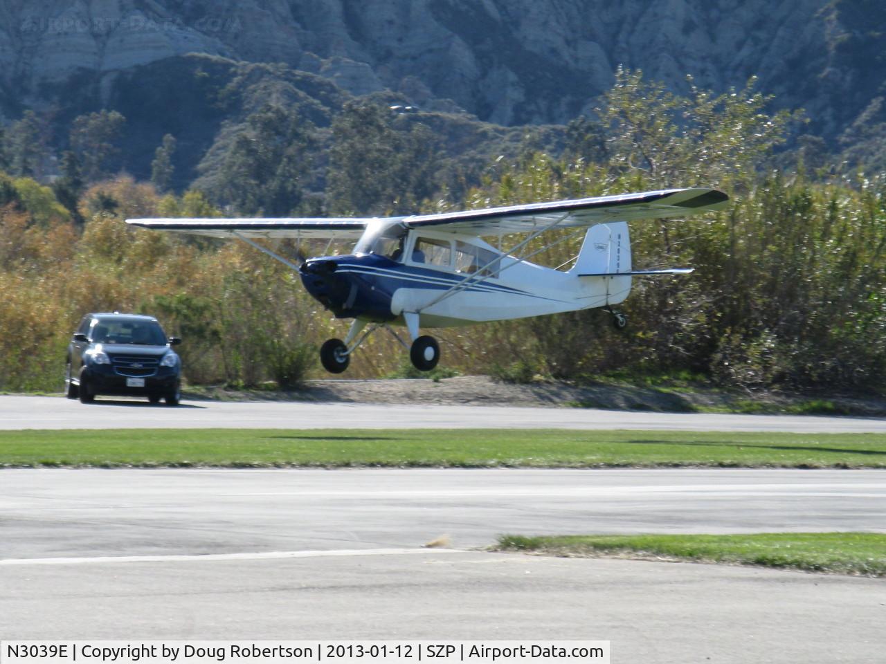 N3039E, 1946 Aeronca 7AC Champion C/N 7AC-6625, 1946 Aeronca 7AC CHAMPION, Continental O-200 100 Hp per STC, touch & go landing Rwy 04R grass