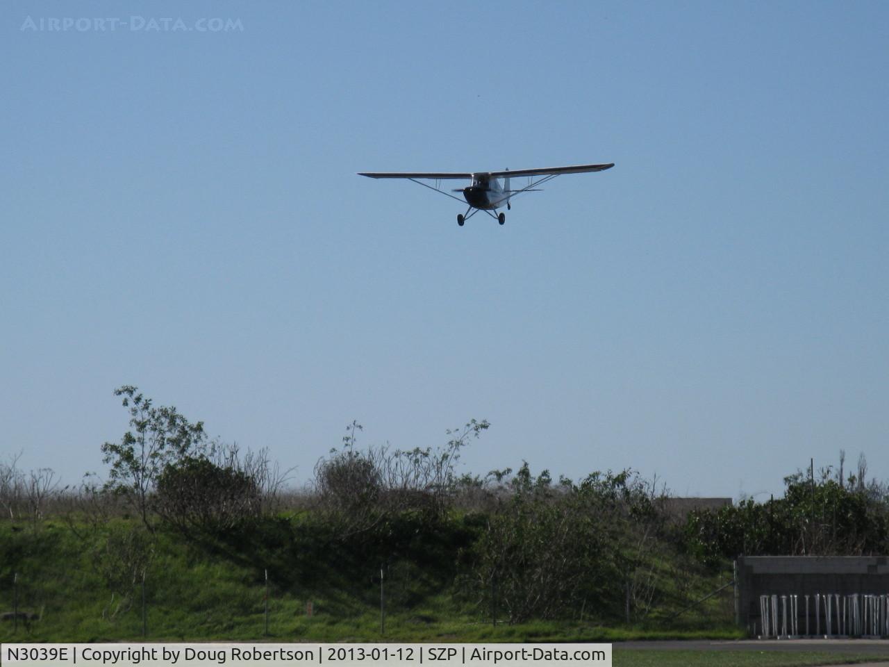 N3039E, 1946 Aeronca 7AC Champion C/N 7AC-6625, 1946 Aeronca 7AC CHAMPION, Continental O-200 100 Hp per STC, on final for touch & go Rwy 04R grass