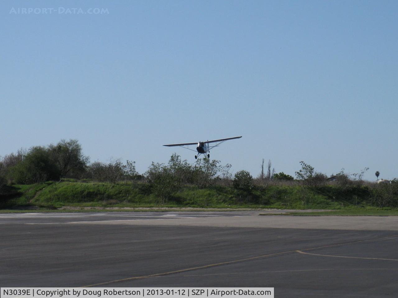 N3039E, 1946 Aeronca 7AC Champion C/N 7AC-6625, 1946 Aeronca 7AC CHAMPION, Continental O-200 100 Hp upgrade per STC, on final for Rwy 04R grass