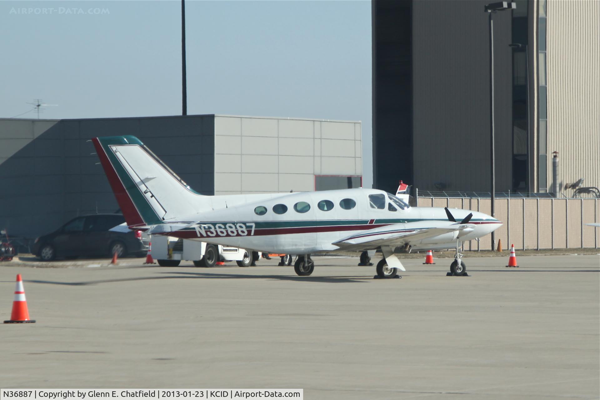N36887, 1982 Cessna 414A Chancellor C/N 414A0835, Parked in front of the tower.