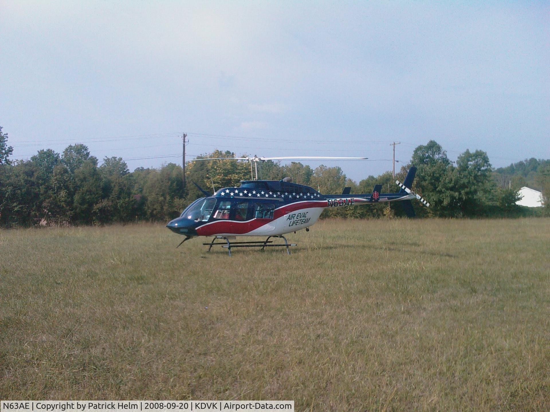 N63AE, Bell 206L-1 LongRanger II C/N 45499, N63AE Air Evac Lifeteam - Taken in Liberty, KY.  Helicopter based in Junction City, KY (KDVK).