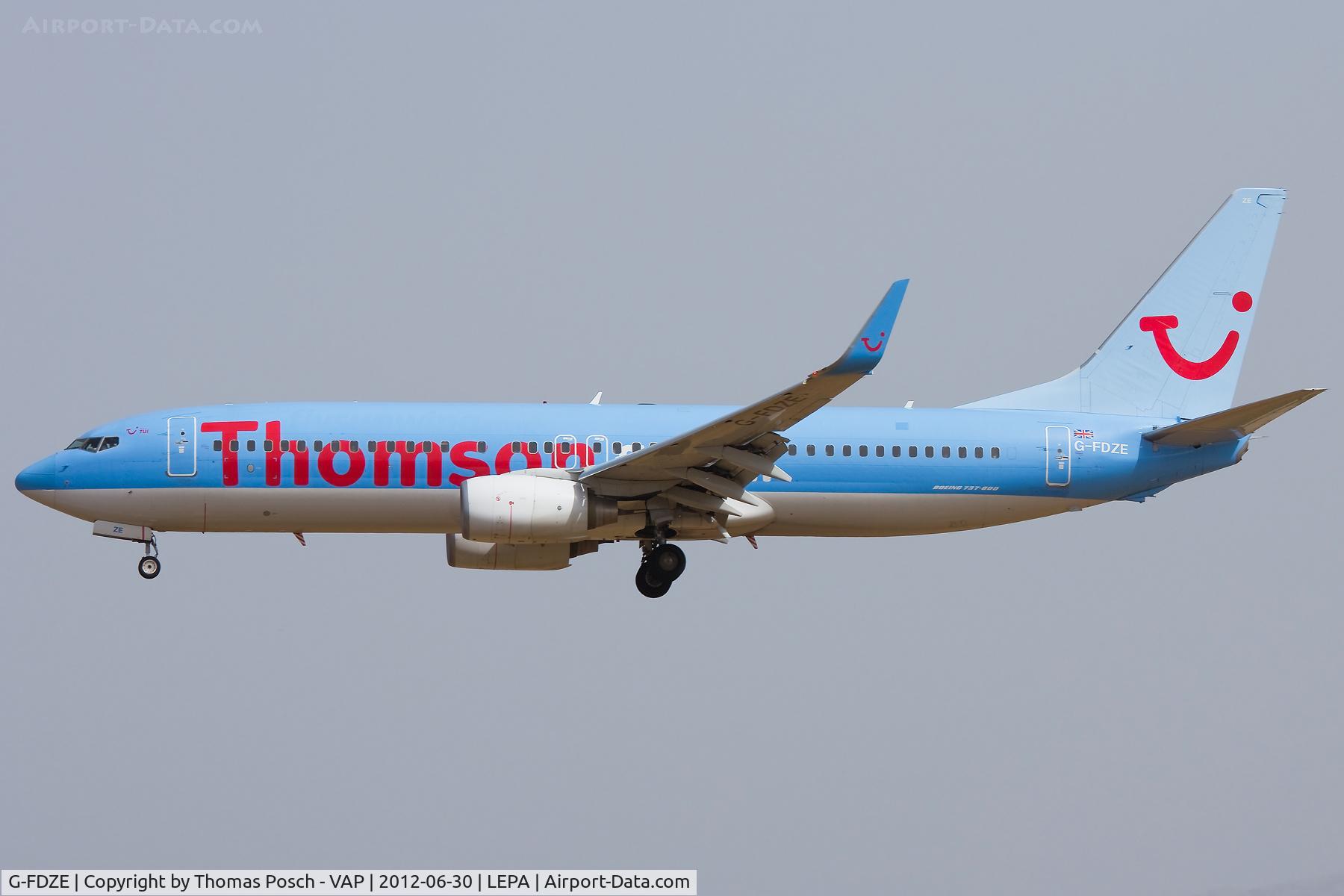 G-FDZE, 2008 Boeing 737-8K5 C/N 35137, Thomson Airways