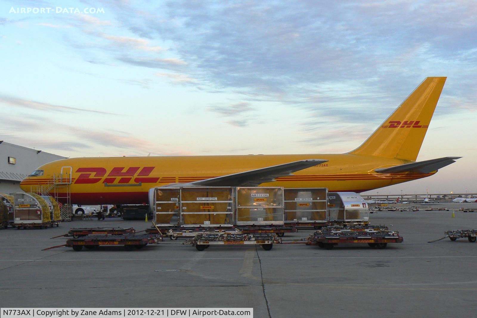 N773AX, 1983 Boeing 767-281 C/N 22788, DHL on the cargo ramp at DFW Airport