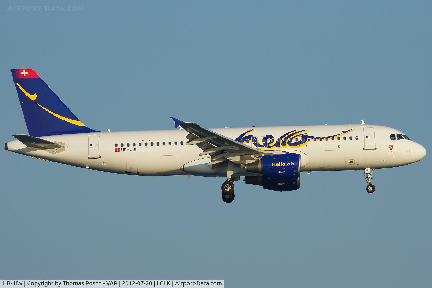 HB-JIW, 1998 Airbus A320-214 C/N 888, Hello