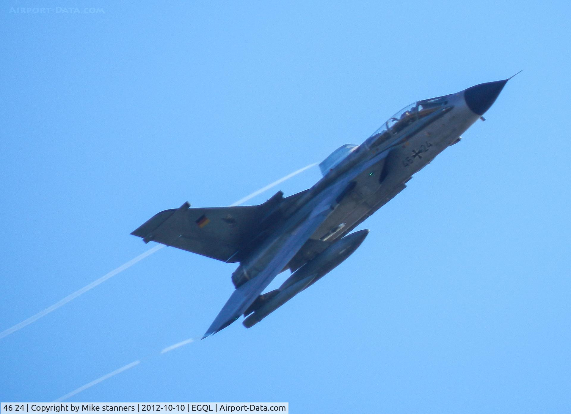 46 24, 1989 Panavia Tornado ECR C/N 818/GS257/4324, JBG-32 Tornado 46+24 breaks hard over the airfield for landing