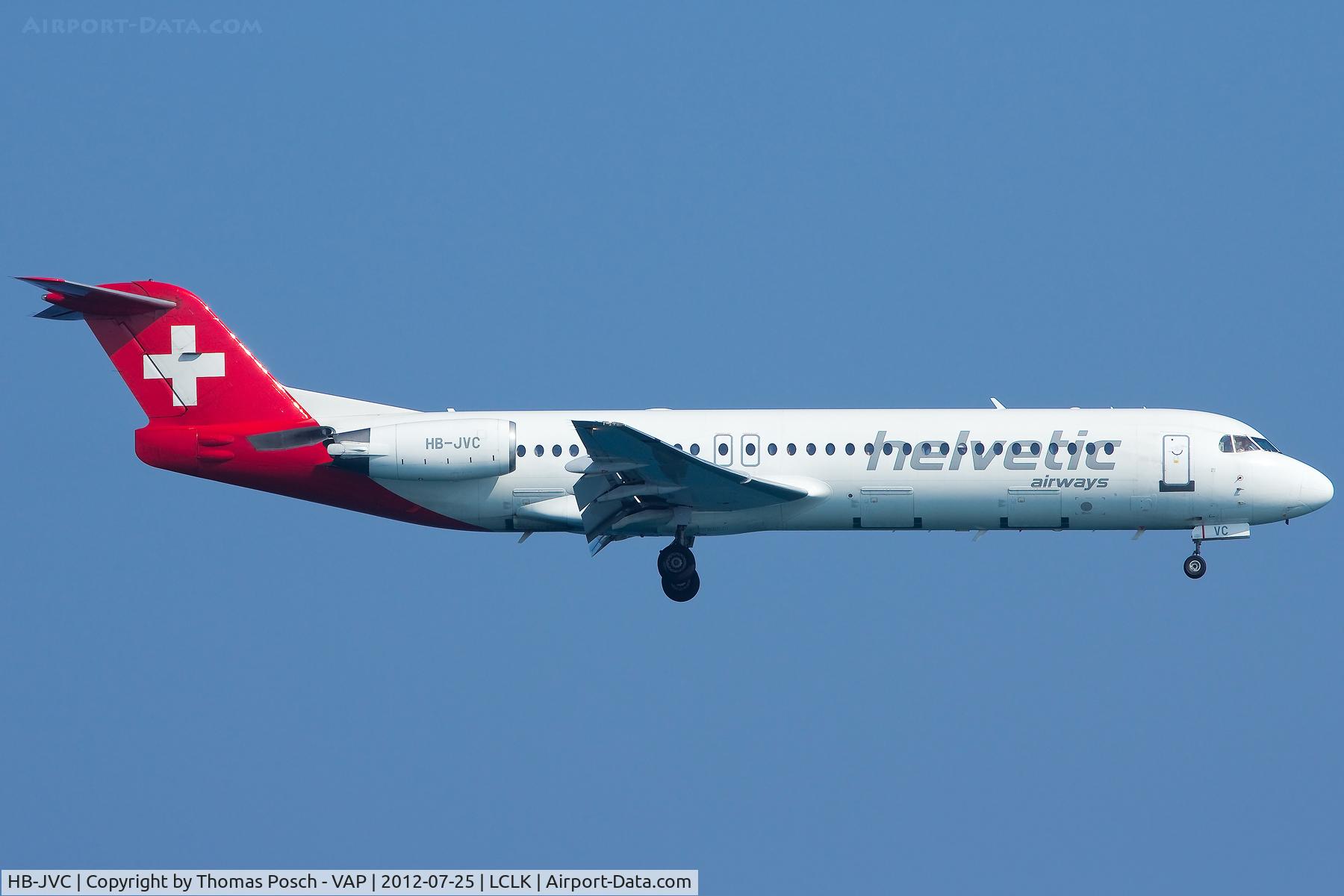 HB-JVC, 1994 Fokker 100 (F-28-0100) C/N 11501, Helvetic Airways