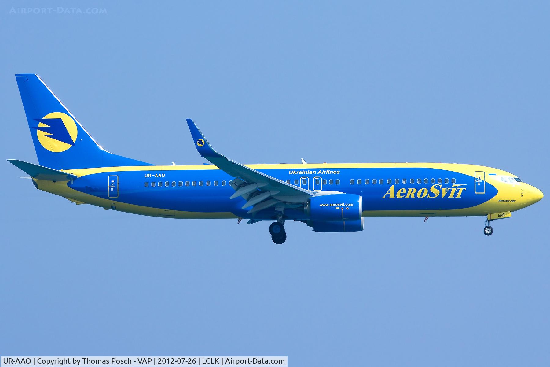 UR-AAO, 2012 Boeing 737-84R C/N 38120, AeroSvit Airlines