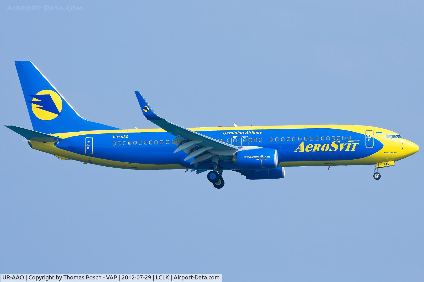 UR-AAO, 2012 Boeing 737-84R C/N 38120, AeroSvit Airlines