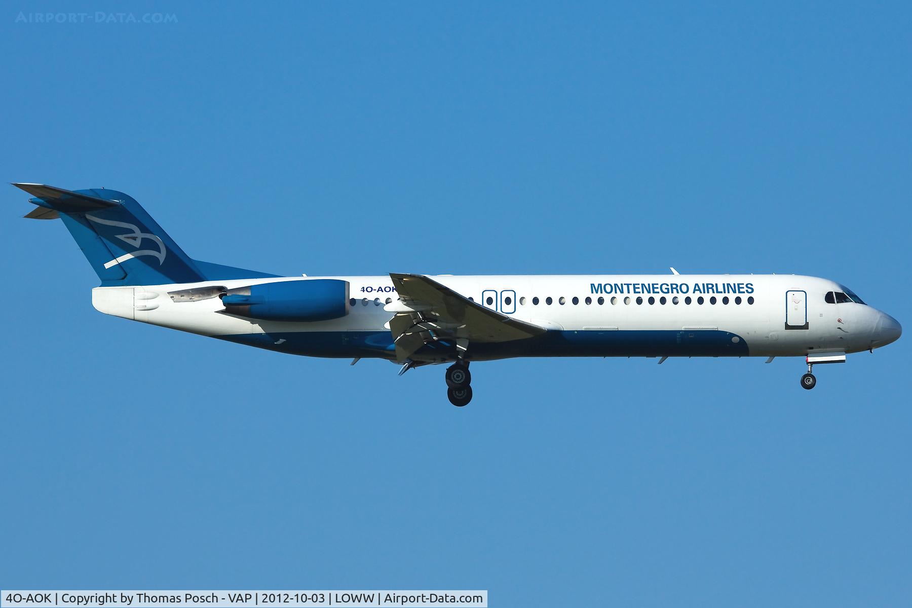 4O-AOK, 1989 Fokker 100 (F-28-0100) C/N 11272, Montenegro Airlines