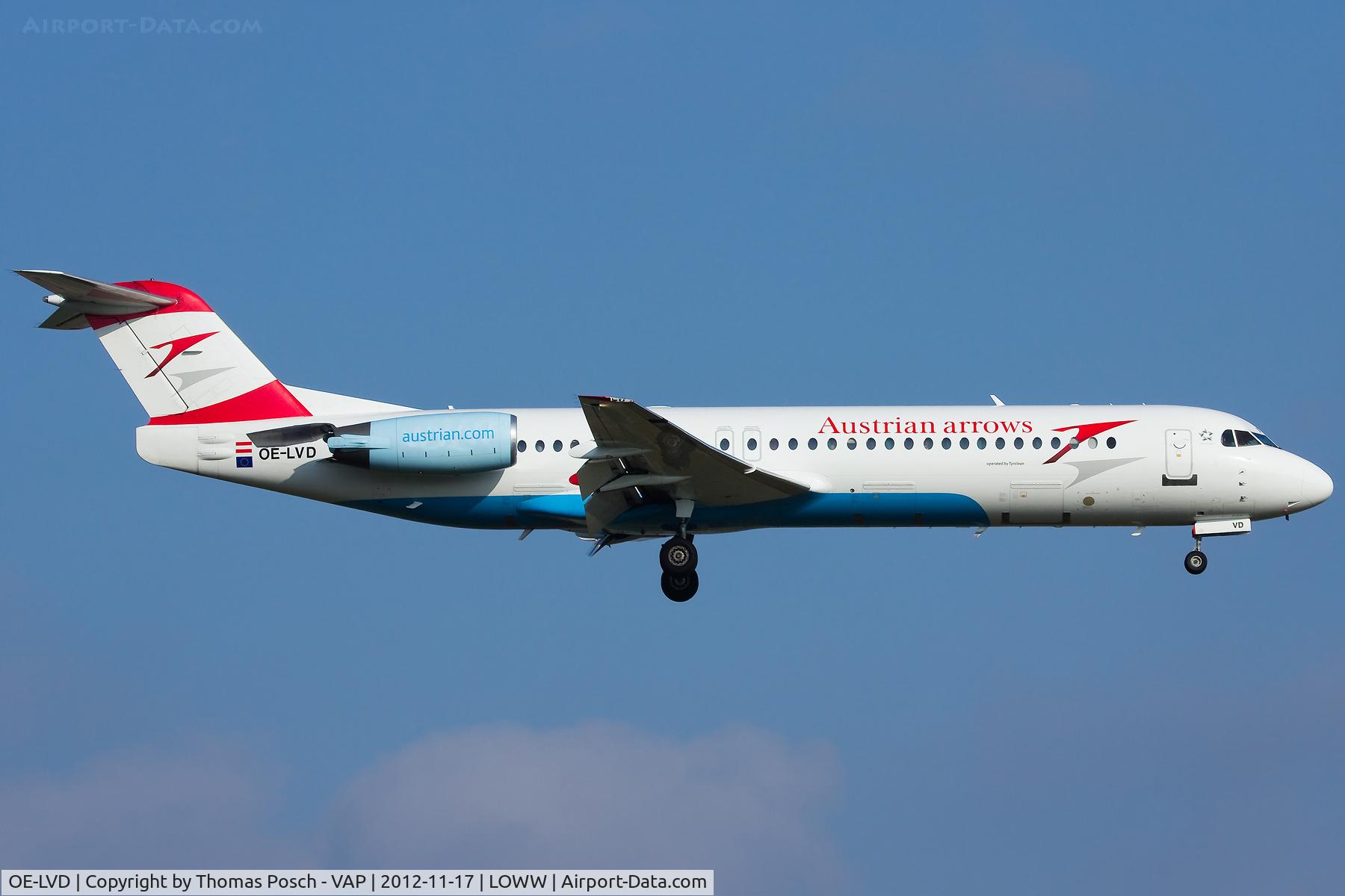 OE-LVD, 1994 Fokker 100 (F-28-0100) C/N 11515, Austrian Arrows