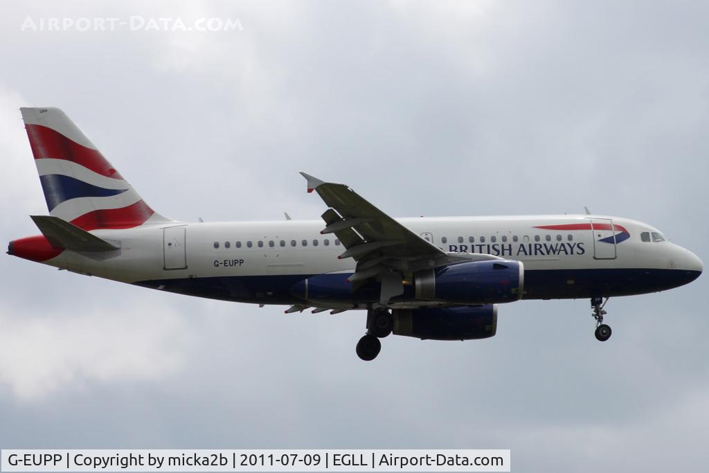 G-EUPP, 2000 Airbus A319-131 C/N 1295, Landing