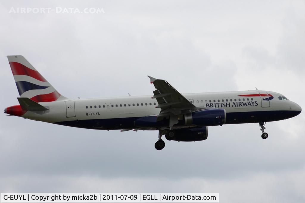 G-EUYL, 2011 Airbus A320-232 C/N 4725, Landing