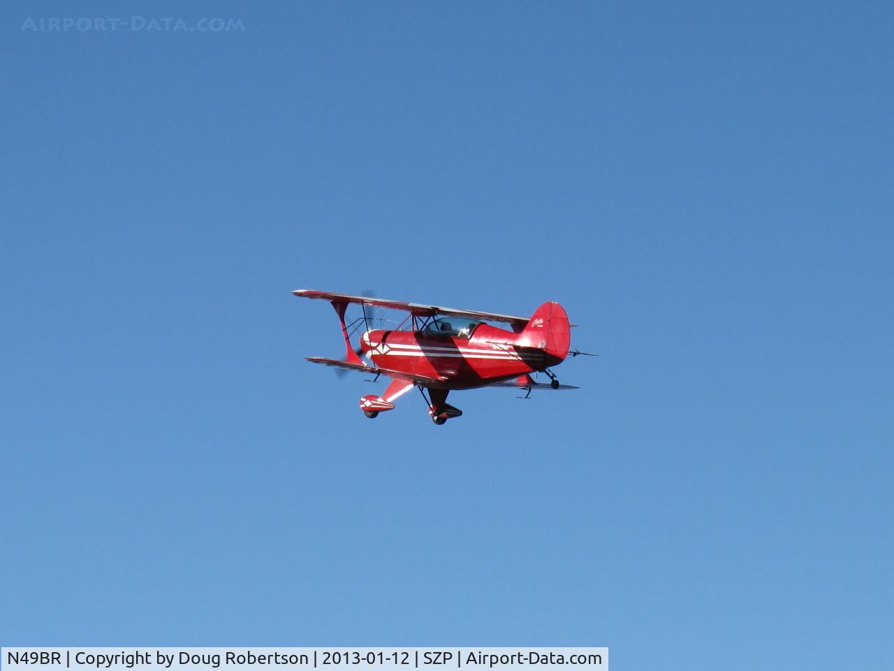 N49BR, Pitts S-2A Special C/N 2212, 1980 Aerotek PITTS S-2A, Lycoming AEIO-540 260 Hp, takeoff climb Rwy 22
