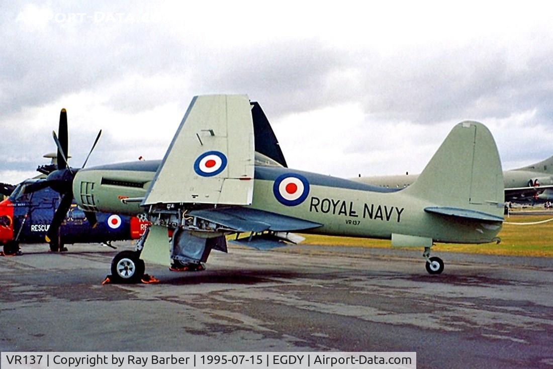 VR137, 1947 Westland Wyvern TF1 C/N Not known, Westland Wyvern TF.1 [Unknown] RNAS Yeovilton~G 15/07/1995
