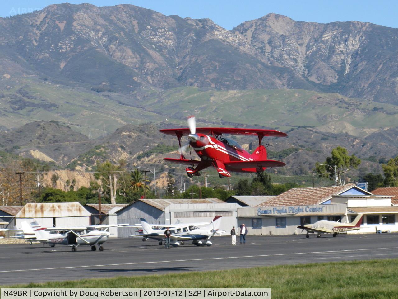 N49BR, Pitts S-2A Special C/N 2212, 1980 Aerotek PITTS S-2A, Lycoming AEIO-540 260 Hp, full inverted systems for aerobatic flight, takeoff climb Rwy 22