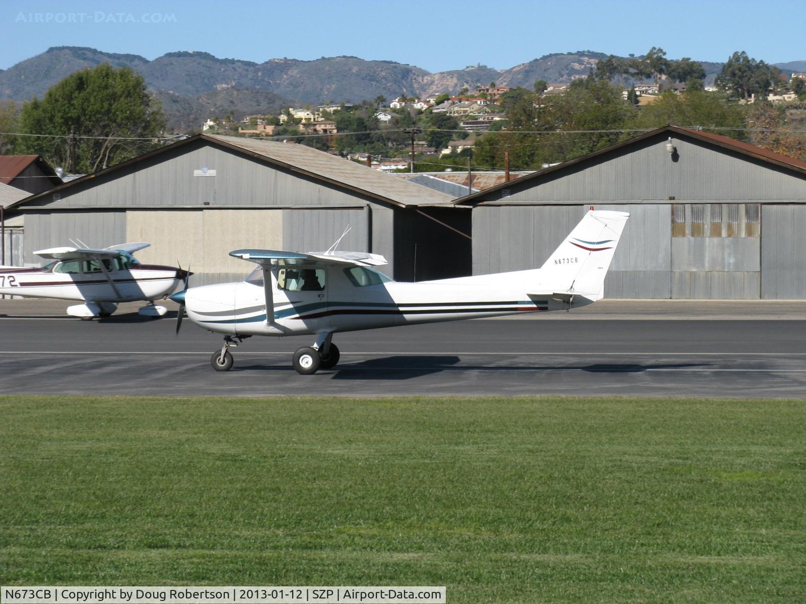 N673CB, 1970 Cessna 150L C/N 15072129, 1970 Cessna 150L, Continental O-200 100 Hp, landing roll Rwy 22