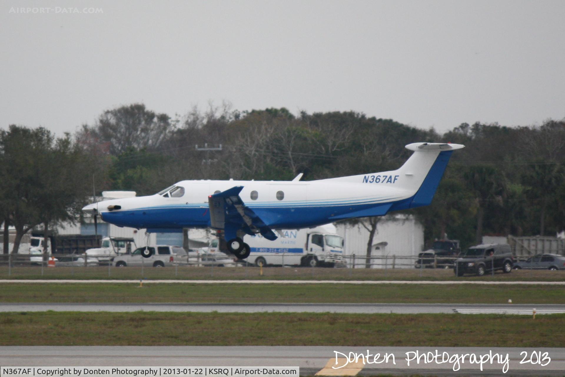N367AF, 2012 Pilatus PC-12/47E C/N 1367, Pilatus PC-12 (N367AF) arrives at Sarasota-Bradenton International Airport