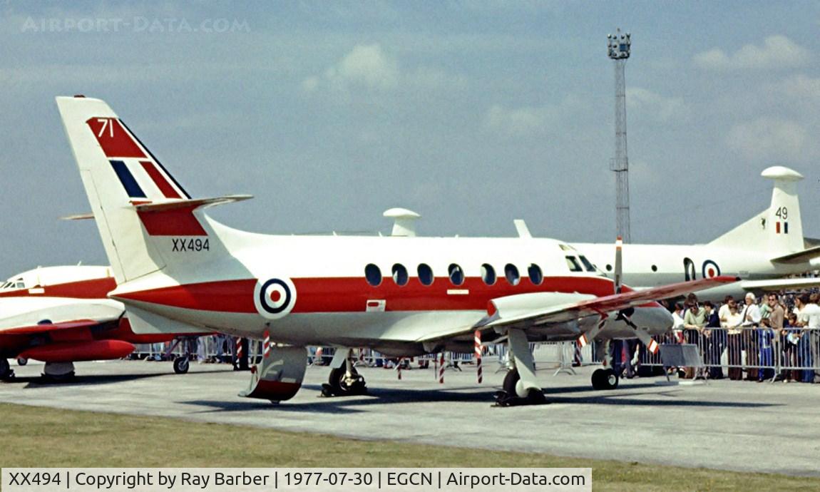 XX494, 1975 Scottish Aviation HP-137 Jetstream T.1 C/N 422, BAe Systems Jetstream T.1 [422] (RAF) RAF Finningley~G 30/07/1977. Image taken from a slide.