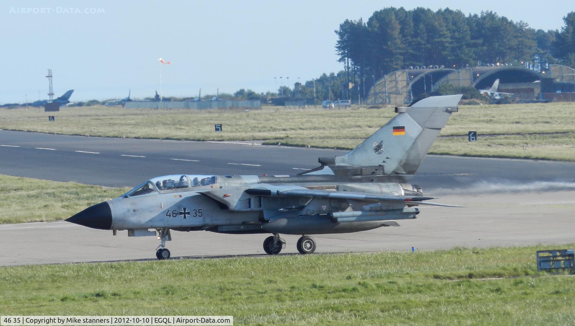 46 35, Panavia Tornado ECR C/N 848/GS268/4335, JBG-32 Tornado ECR Returns to Leuchars after an afternoon joint warrior sortie,note the 5 German tornado's in the back ground 