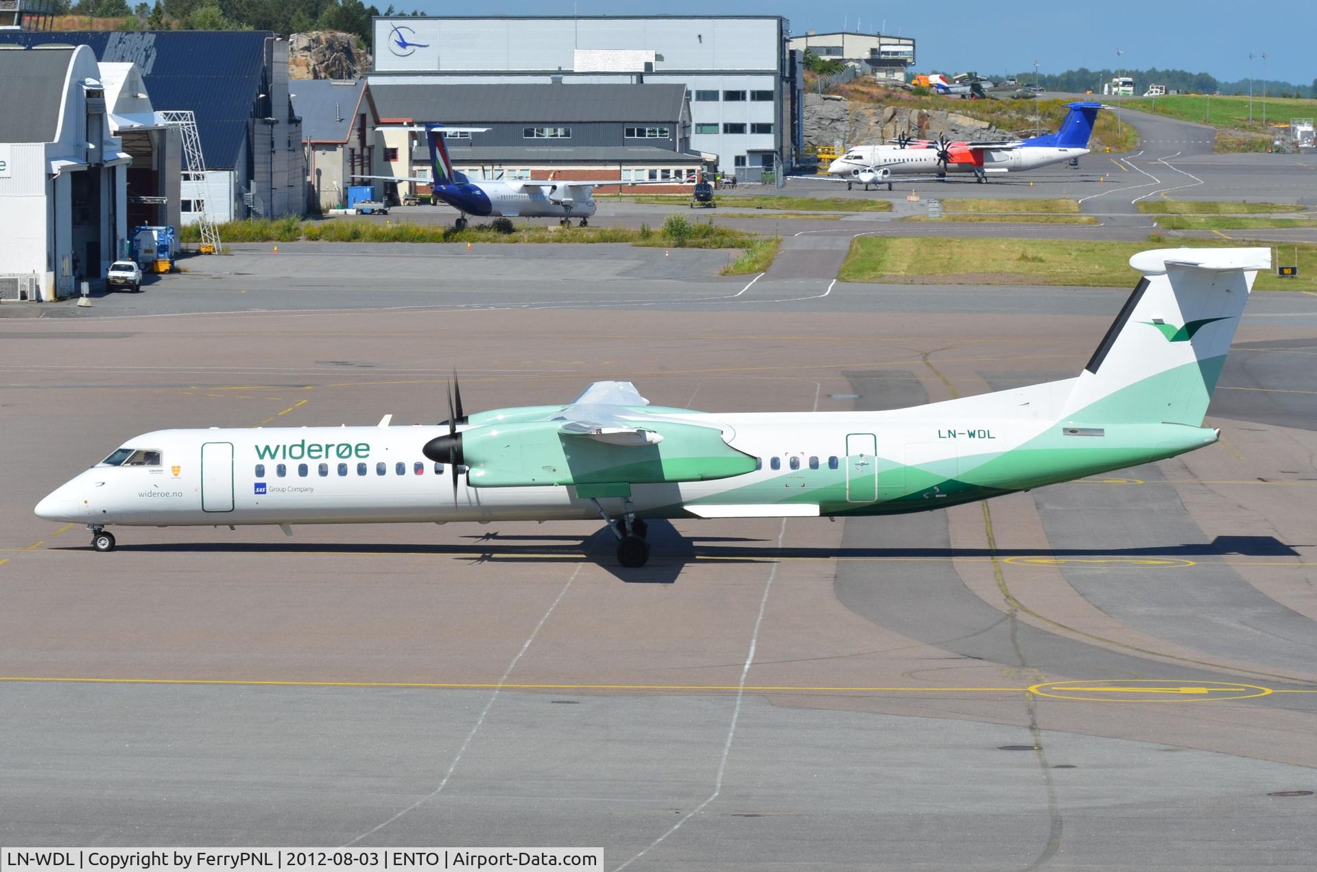 LN-WDL, 2011 De Havilland Canada DHC-8-402Q Dash 8 C/N 4392, Dash8-400 arriving at TRF