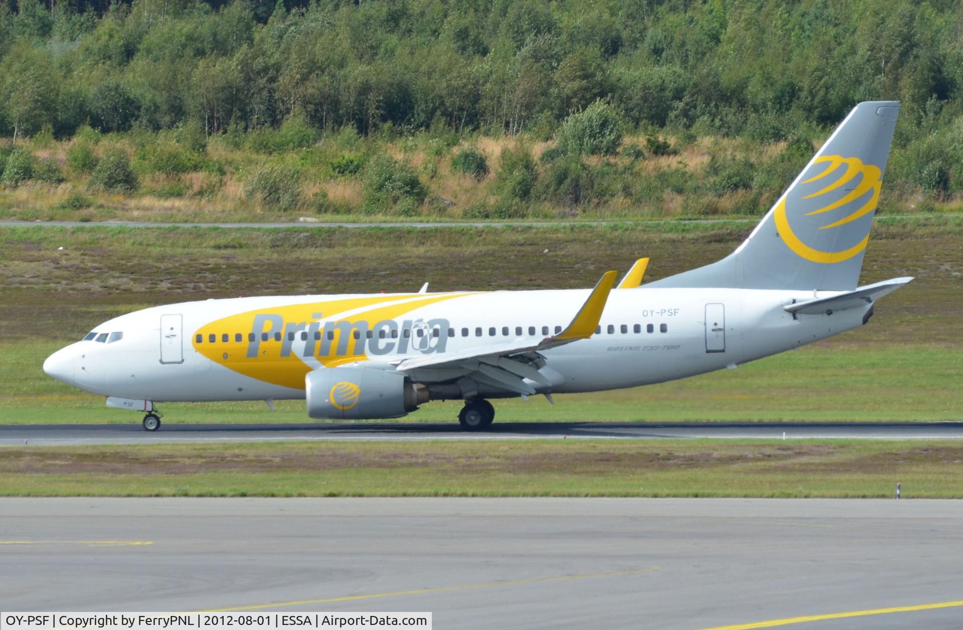 OY-PSF, 1998 Boeing 737-7Q8 C/N 28210, Primera B737 at ARN