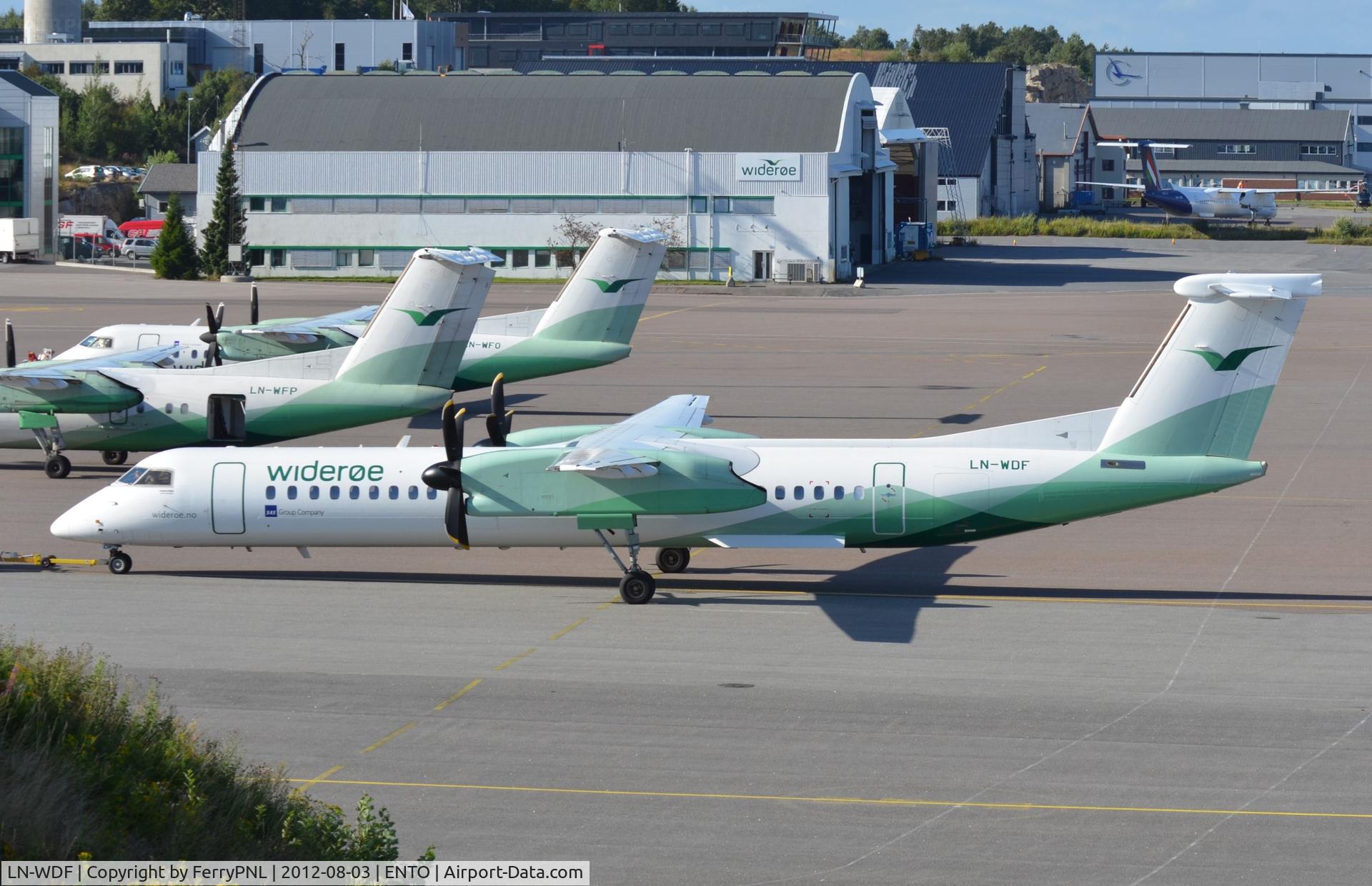 LN-WDF, 2009 De Havilland Canada DHC-8-402Q Dash 8 C/N 4244, LN-WDF joining its sister ships in TRP